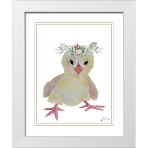 Cute Birdie White Modern Wood Framed Art Print with Double Matting by Barski, Karen