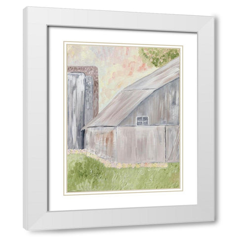 Watercolor Barn 1 White Modern Wood Framed Art Print with Double Matting by Barski, Karen