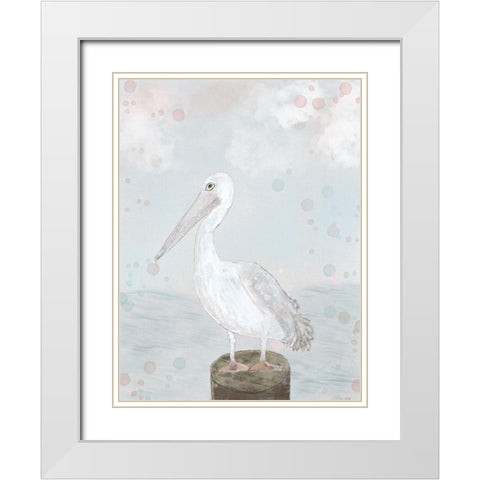 Lonely Seagull White Modern Wood Framed Art Print with Double Matting by Barski, Karen