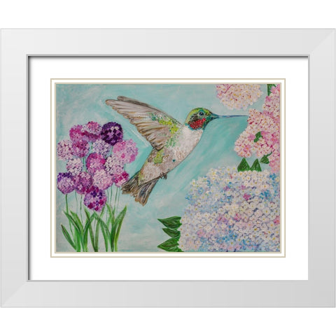 Feeding Spring Friend White Modern Wood Framed Art Print with Double Matting by Barski, Karen
