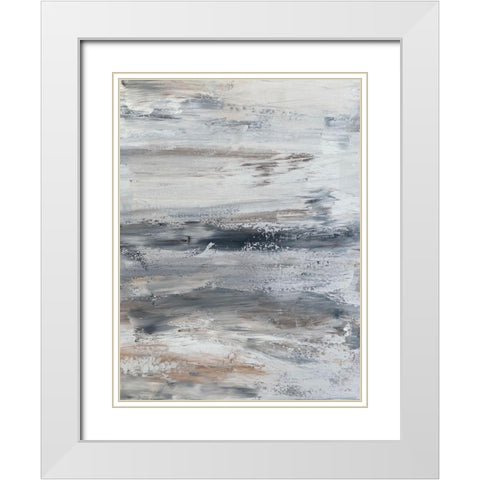 Furious Smears 1 White Modern Wood Framed Art Print with Double Matting by Barski, Karen