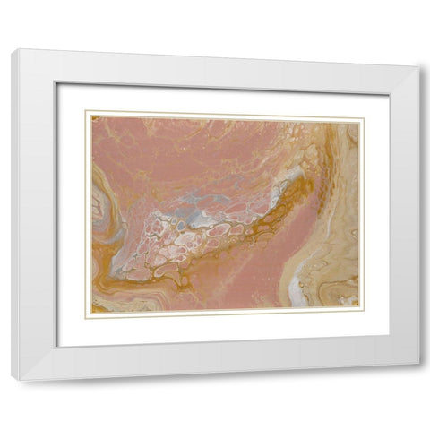 Swirly Flow White Modern Wood Framed Art Print with Double Matting by Barski, Karen
