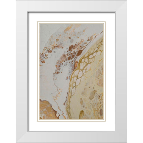 Crackling Conversations Split 1 White Modern Wood Framed Art Print with Double Matting by Barski, Karen