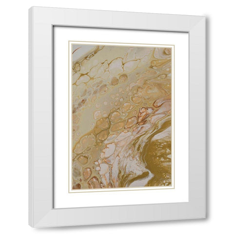 Crackling Conversations Split 2 White Modern Wood Framed Art Print with Double Matting by Barski, Karen