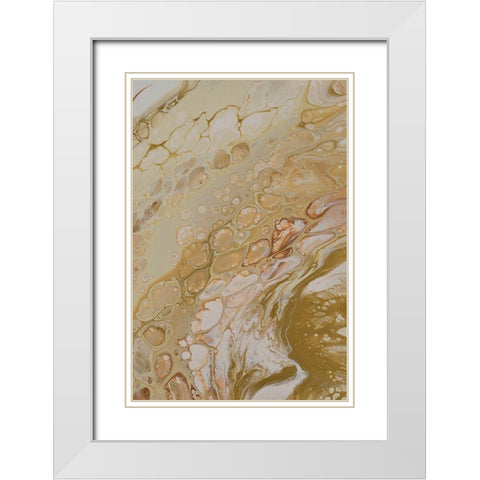 Crackling Conversations Split 2 White Modern Wood Framed Art Print with Double Matting by Barski, Karen