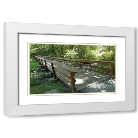 Eddys Bridge White Modern Wood Framed Art Print with Double Matting by Anonymous