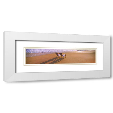 Adirondak Chair Shadows 1 White Modern Wood Framed Art Print with Double Matting by Foschino, Suzanne