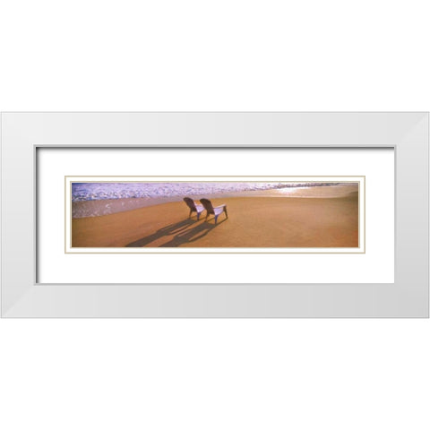 Adirondak Chair Shadows 1 White Modern Wood Framed Art Print with Double Matting by Foschino, Suzanne