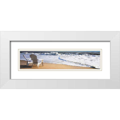 Adirondaks On The Beach White Modern Wood Framed Art Print with Double Matting by Foschino, Suzanne