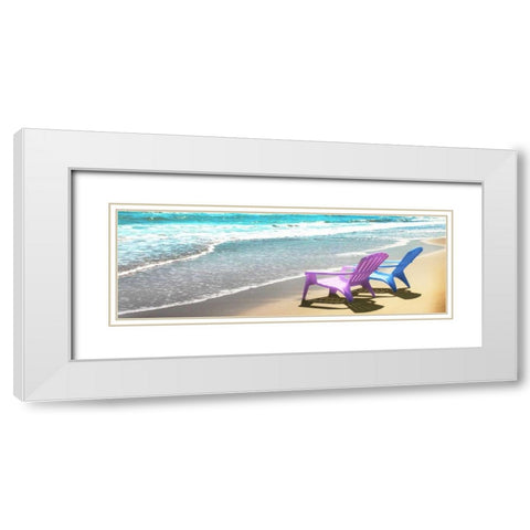 Bright Adirondak chairs right 1 White Modern Wood Framed Art Print with Double Matting by Foschino, Suzanne