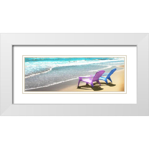 Bright Adirondak chairs right 1 White Modern Wood Framed Art Print with Double Matting by Foschino, Suzanne