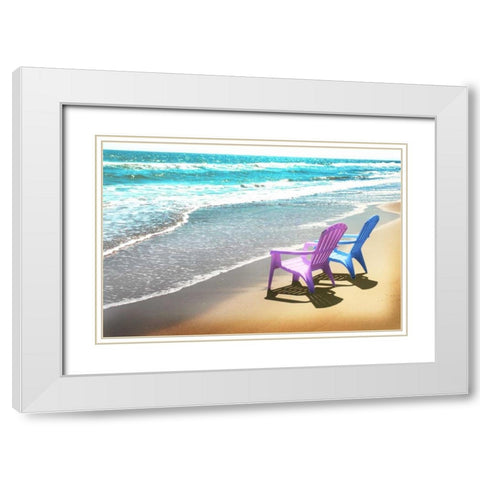 Bright Adirondak chairs right 1 White Modern Wood Framed Art Print with Double Matting by Foschino, Suzanne