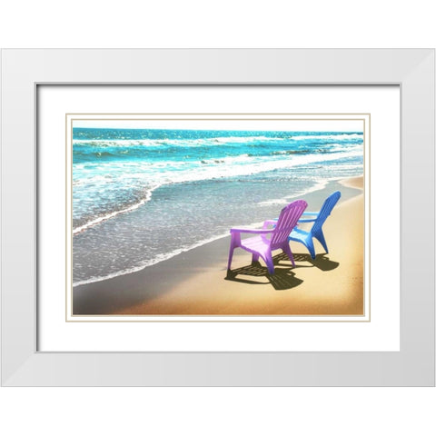 Bright Adirondak chairs right 1 White Modern Wood Framed Art Print with Double Matting by Foschino, Suzanne
