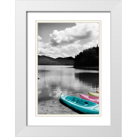 Kayak Pastels White Modern Wood Framed Art Print with Double Matting by Foschino, Suzanne