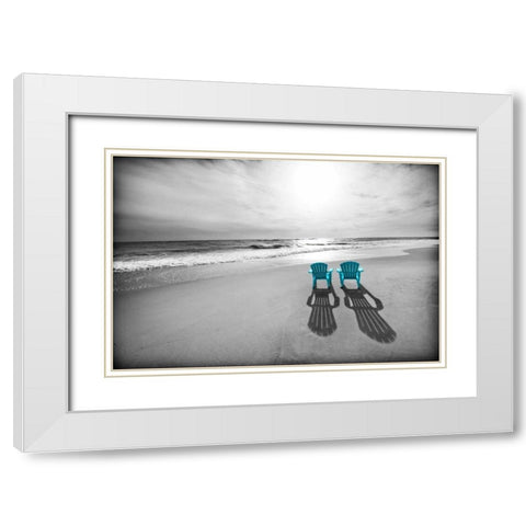 Adirondak Teal White Modern Wood Framed Art Print with Double Matting by Foschino, Suzanne