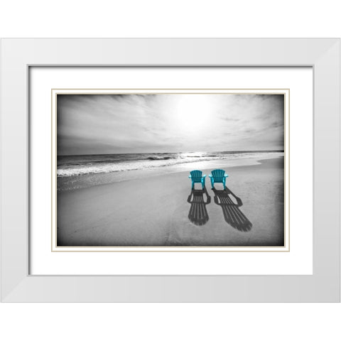 Adirondak Teal White Modern Wood Framed Art Print with Double Matting by Foschino, Suzanne
