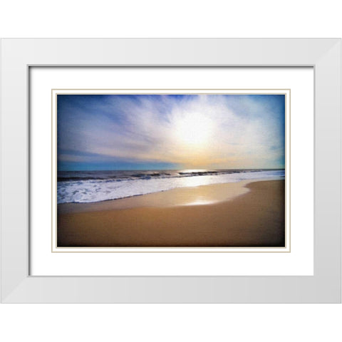 Sunset Beach White Modern Wood Framed Art Print with Double Matting by Foschino, Suzanne
