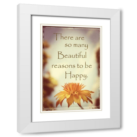 Reasons to Be Happy White Modern Wood Framed Art Print with Double Matting by Foschino, Suzanne