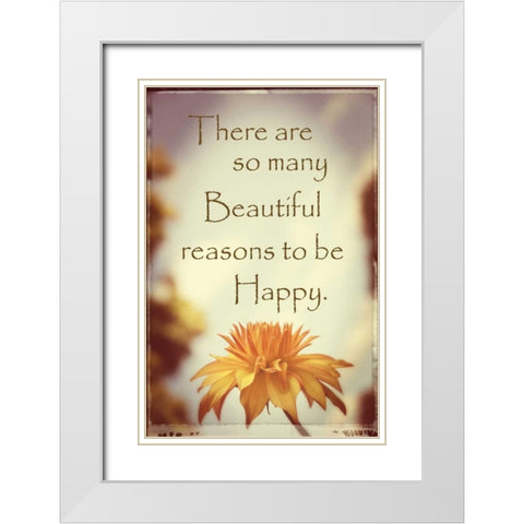 Reasons to Be Happy White Modern Wood Framed Art Print with Double Matting by Foschino, Suzanne