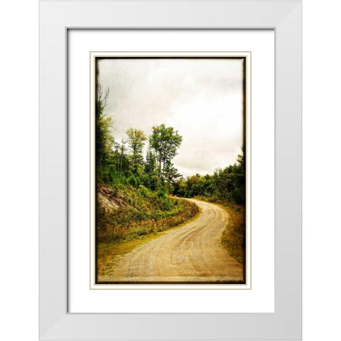 Winding Country Road White Modern Wood Framed Art Print with Double Matting by Foschino, Suzanne