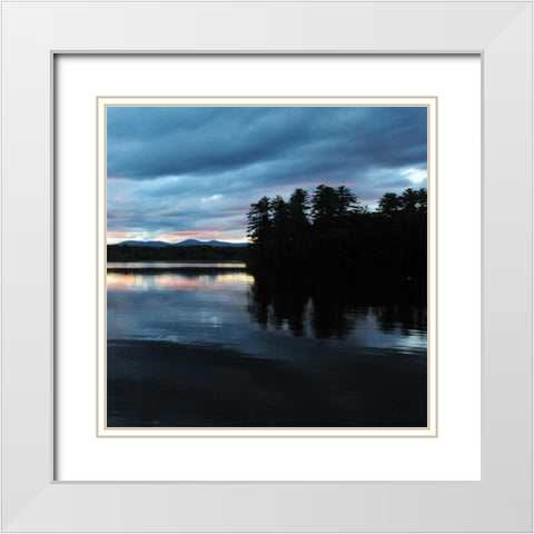 Sunset Lake Pink 2 White Modern Wood Framed Art Print with Double Matting by Foschino, Suzanne