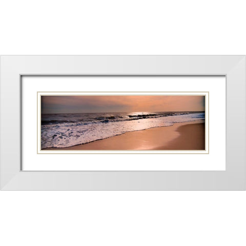 Sunset Beach White Modern Wood Framed Art Print with Double Matting by Foschino, Suzanne
