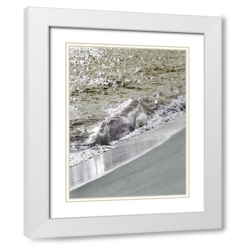 Wave and Sand A2 White Modern Wood Framed Art Print with Double Matting by Foschino, Suzanne