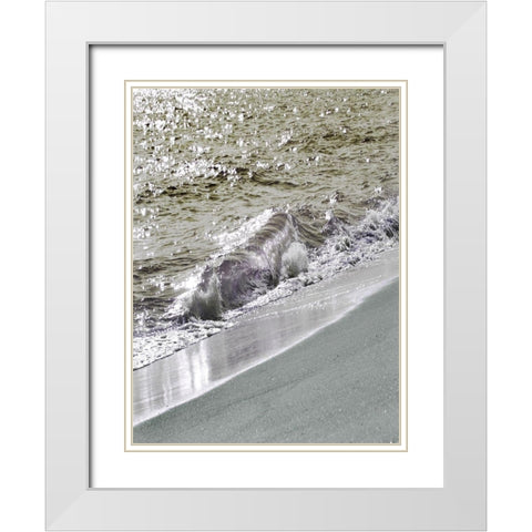 Wave and Sand A2 White Modern Wood Framed Art Print with Double Matting by Foschino, Suzanne