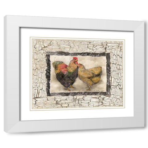 Fowl Play III White Modern Wood Framed Art Print with Double Matting by Olson, Charlene
