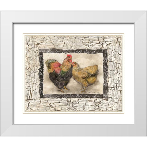Fowl Play III White Modern Wood Framed Art Print with Double Matting by Olson, Charlene