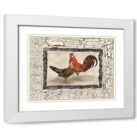 Fowl Play IV White Modern Wood Framed Art Print with Double Matting by Olson, Charlene