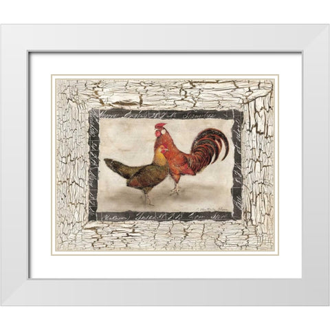 Fowl Play IV White Modern Wood Framed Art Print with Double Matting by Olson, Charlene