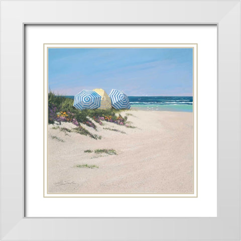 Day at the Beach White Modern Wood Framed Art Print with Double Matting by Seslar, Lin