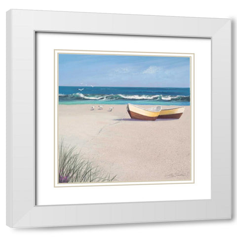 Low Tide White Modern Wood Framed Art Print with Double Matting by Seslar, Lin