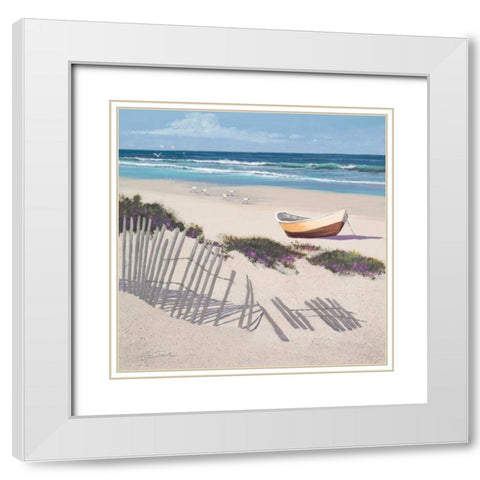 Receding Surf White Modern Wood Framed Art Print with Double Matting by Seslar, Lin