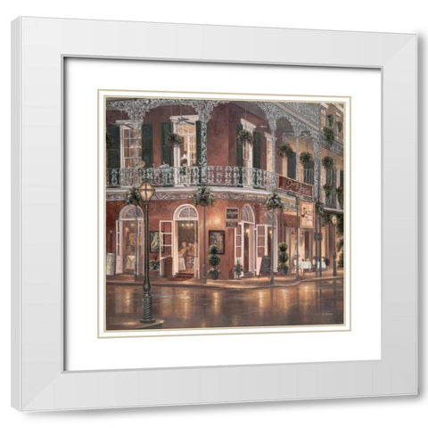 Jazz du Jour White Modern Wood Framed Art Print with Double Matting by Brown, Betsy