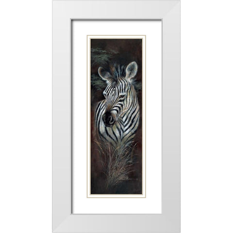Striped Innocence White Modern Wood Framed Art Print with Double Matting by Manning, Ruane