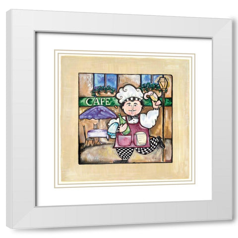 Cafe White Modern Wood Framed Art Print with Double Matting by Galaxy of Graphics