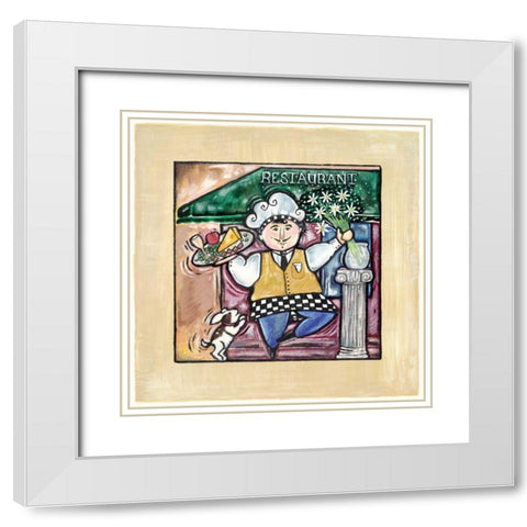 Al Fresco White Modern Wood Framed Art Print with Double Matting by Galaxy of Graphics