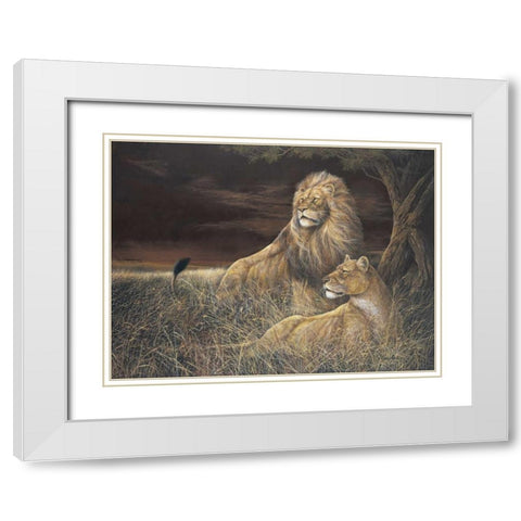 Winds of the Serengeti White Modern Wood Framed Art Print with Double Matting by Manning, Ruane