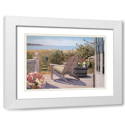 Shelter Island II White Modern Wood Framed Art Print with Double Matting by DeSantis, Bob