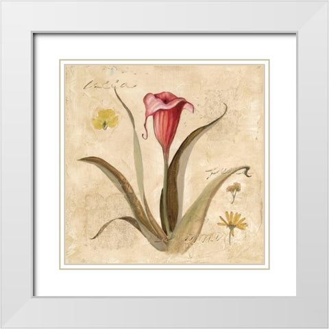 Red Calla Lily White Modern Wood Framed Art Print with Double Matting by Robinson, Carol