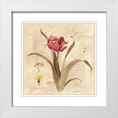 Red Tulip White Modern Wood Framed Art Print with Double Matting by Robinson, Carol