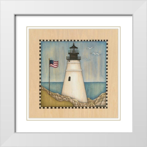 Lighthouse Cove III White Modern Wood Framed Art Print with Double Matting by Logan, Beth