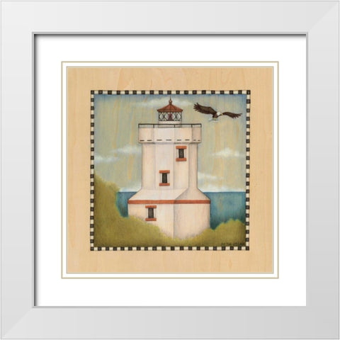 Lighthouse Cove IV White Modern Wood Framed Art Print with Double Matting by Logan, Beth