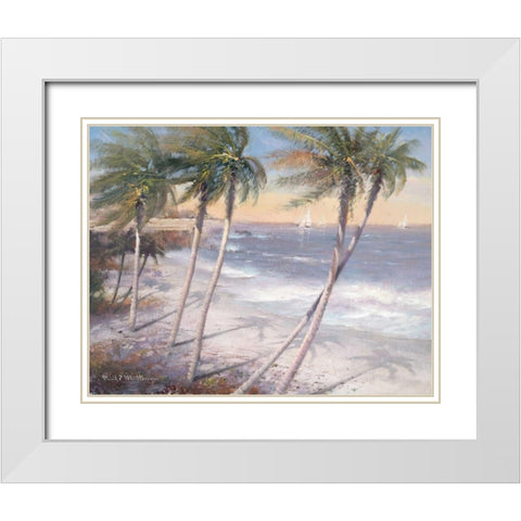 White Sand Beaches White Modern Wood Framed Art Print with Double Matting by Mathenia, Paul