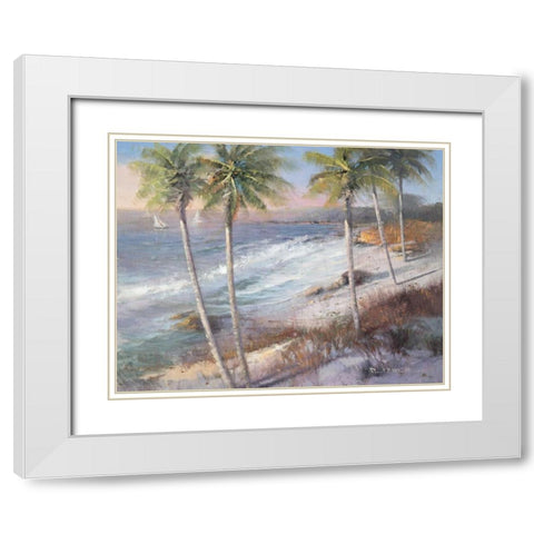 Island Getaway White Modern Wood Framed Art Print with Double Matting by Mathenia, Paul