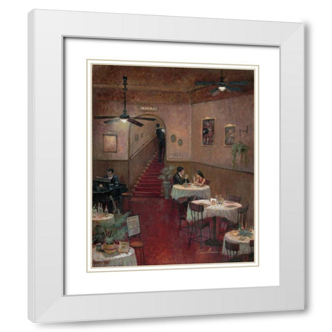 Romantic Interlude White Modern Wood Framed Art Print with Double Matting by Manning, Ruane