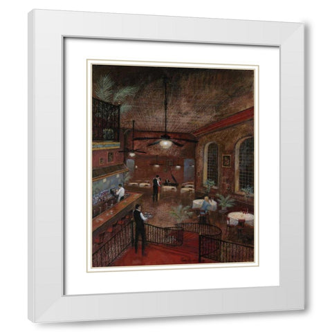 Piano Man White Modern Wood Framed Art Print with Double Matting by Manning, Ruane