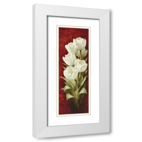 Magnificent Tulips II White Modern Wood Framed Art Print with Double Matting by Levashov, Igor
